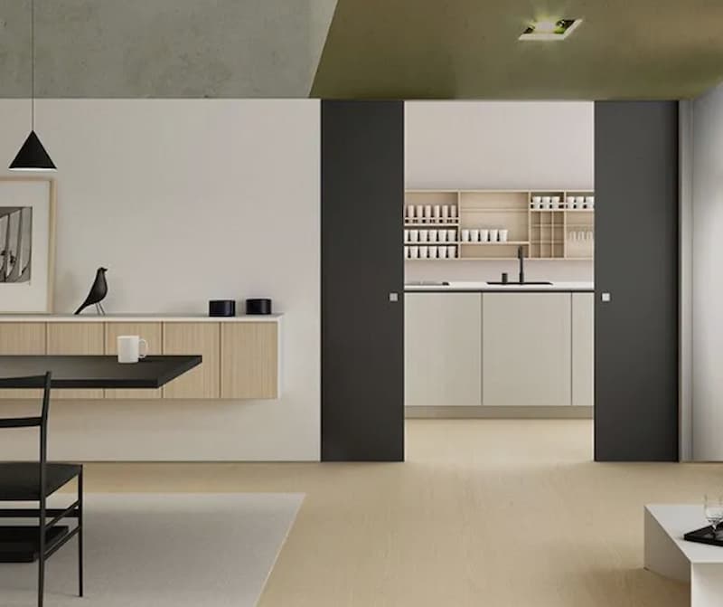 Porta a due ante scorrevoli - foto Ermetika