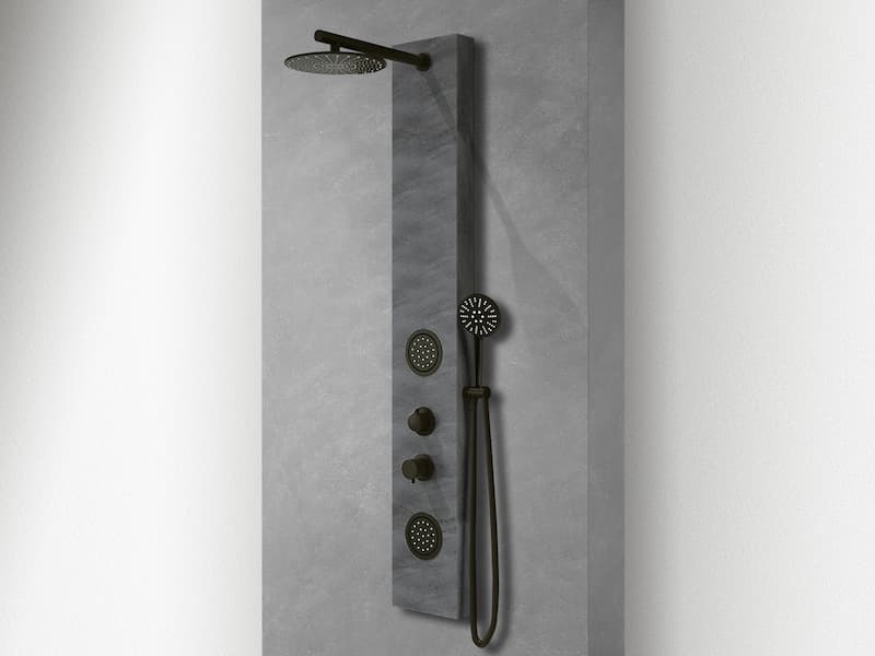 Colonna doccia grey effetto pietra