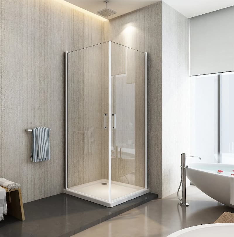 Doccia angolare doppio battente