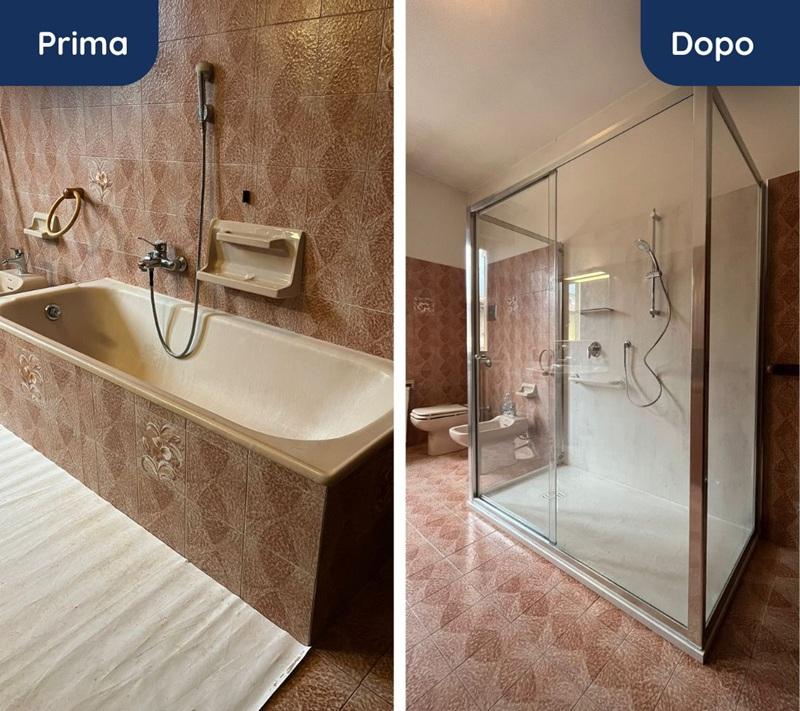 Prima e dopo cambio vasca in doccia a Mantova, da CambioVasca.it