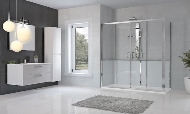 bagno grigio e bianco