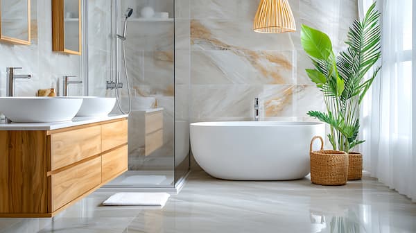 Bagno con arredamento moderno