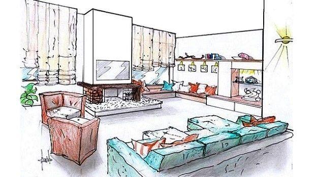 Soggiorno con camino: esempi di progetti particolari ma funzionali