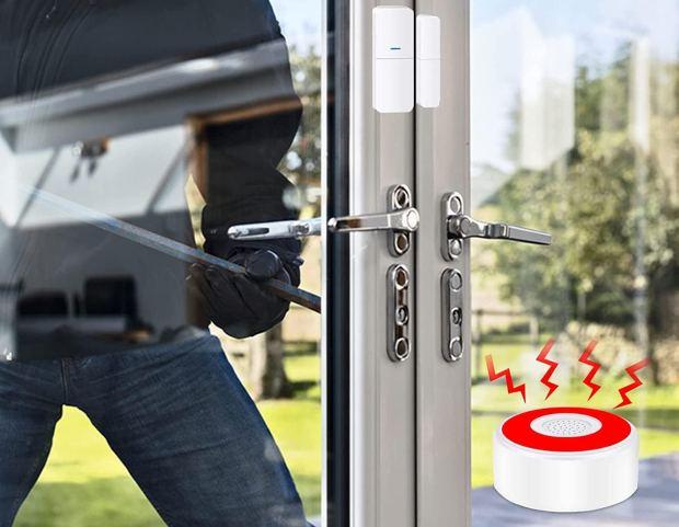 Allarme senza fili su porta finestra 