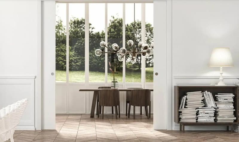 Porta a scomparsa a due ante