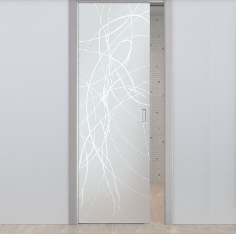 Vetro satinato e decorato