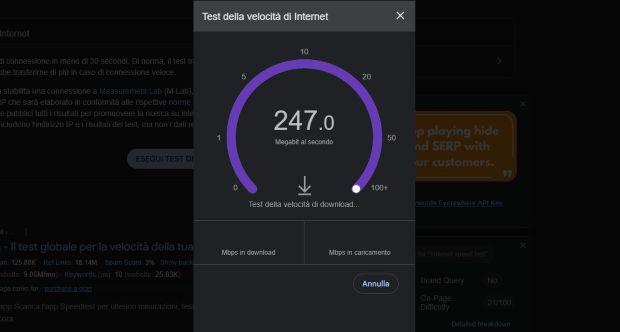 Internet speed test