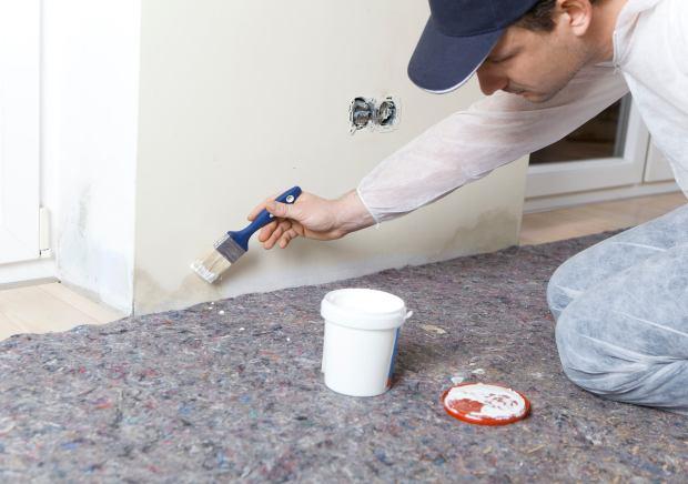 Dipingere la parete con pennello