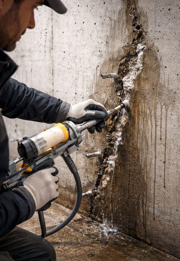 Riparazione fessura con resina