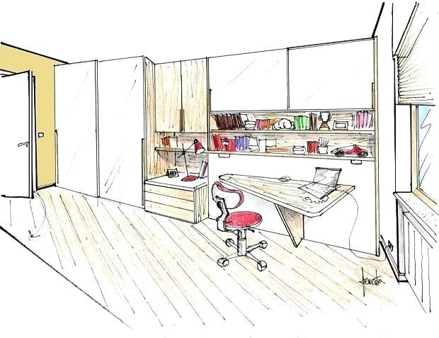 Cameretta stretta e lunga con scrivania a ribalta - Antonio Previato 