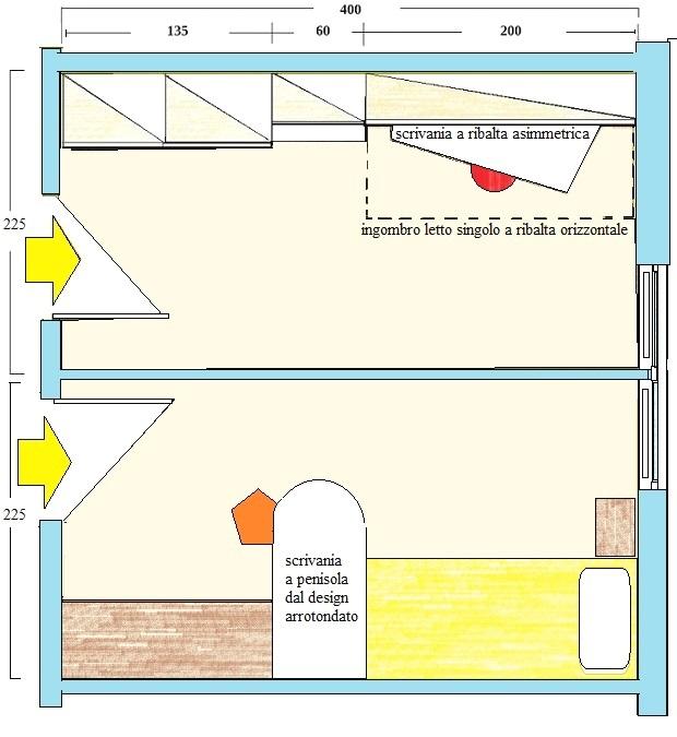 Due camerette da una per divisione finestra