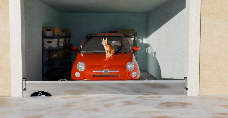 Rendering di una paratia antiallagamento 