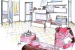 Soggiorno con porte e portafinestra - Designer Antonio Previato