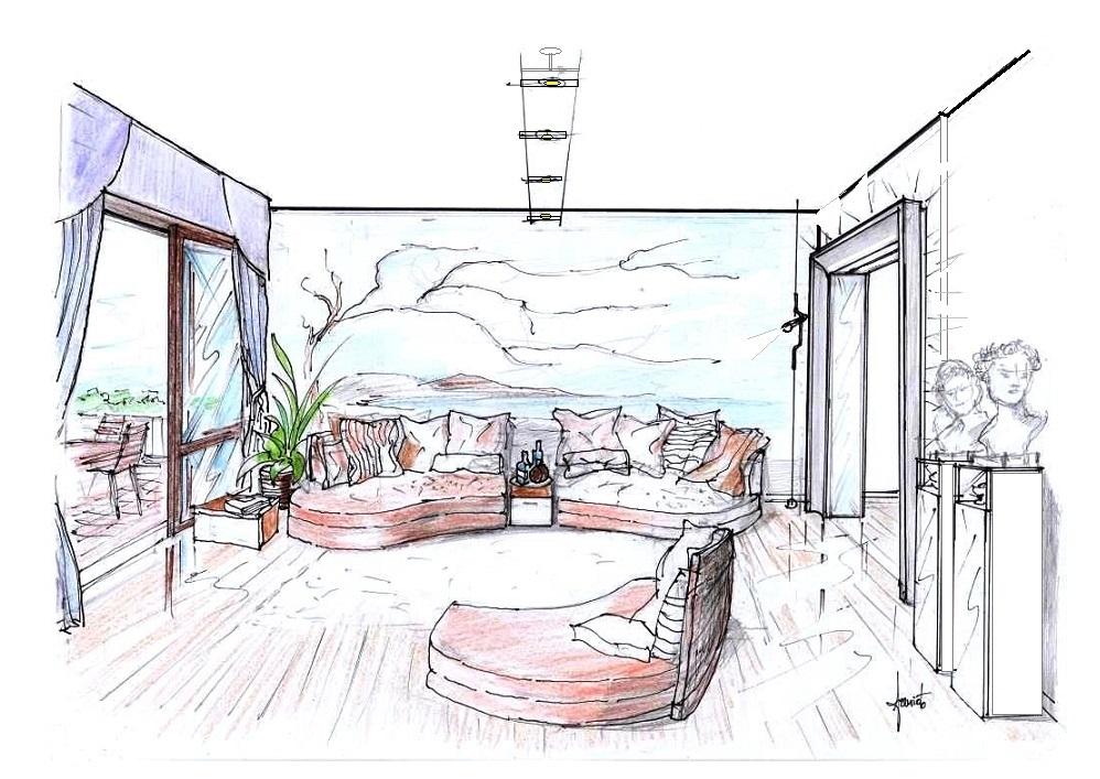 Rivestimenti parete salotto - Progettista Designer Antonio Previato