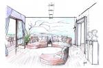Rivestimenti parete salotto - Progettista Designer Antonio Previato