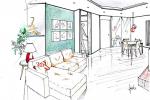 Rivestimenti pareti e soffitto soggiorno - Antonio Previato Progettista