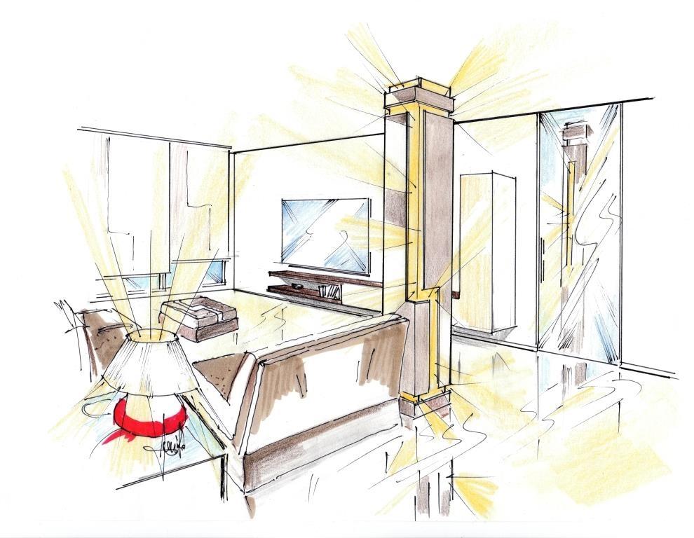 Rivestimento pilastro salotto - Antonio Previato Progettista