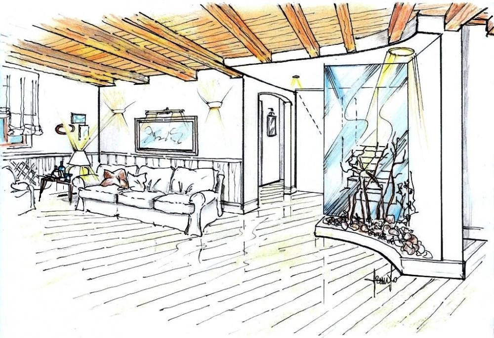 Rivestimenti soffitto soggiorno con travi - Antonio Previato