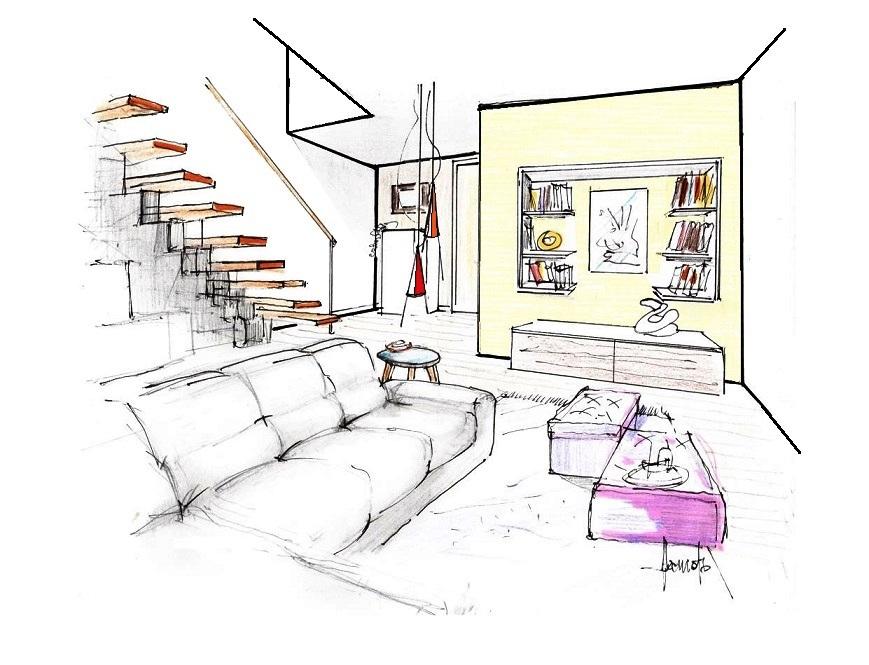 Rivestimenti pareti living - Progettista Designer Antonio Previato