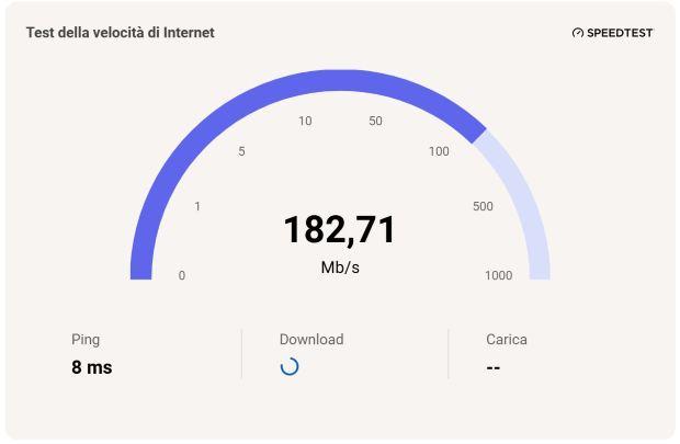 Internet speed test di una connessione stabile e rapida