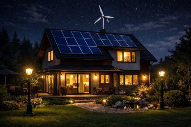 Casa con impianto solare ed eolico 