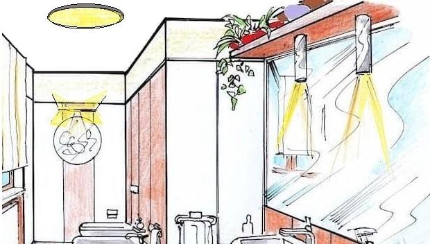 Luci funzionali in piccoli bagno
