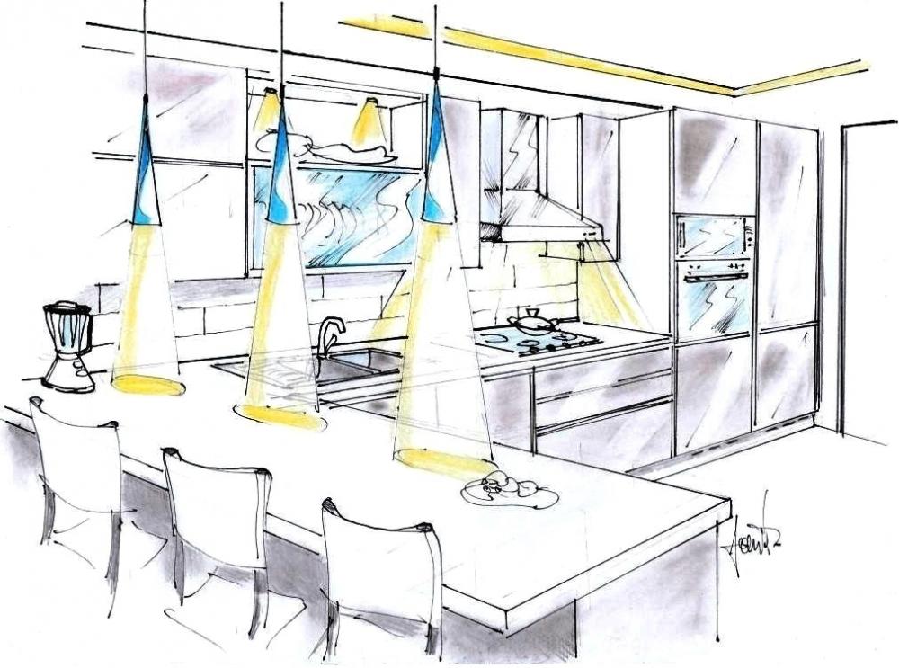 Illuminazione piccola cucina - Progettista Designer Antonio Previato