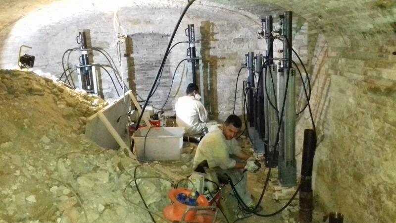 Cantiere di consolidamento delle fondazioni