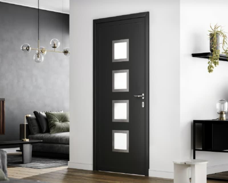 Porta ingresso alluminio linea inox - foto oknoplast