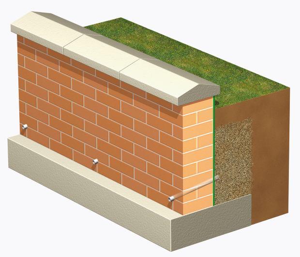 Muro di contenimento con drenaggio