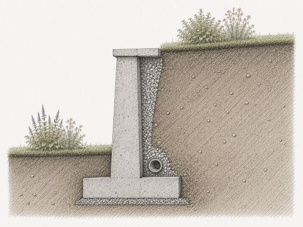 Muro di contenimento in sezione