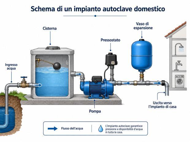Schema di un impanto autoclave 