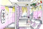 Vetrocemento in bagno - Progettista Designer Antonio Previato