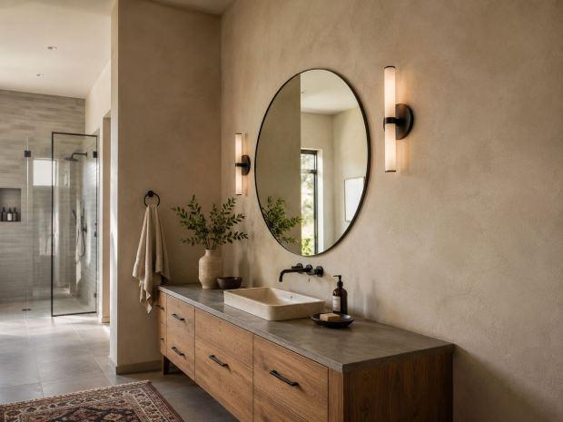 Bagno con salotto in calce 