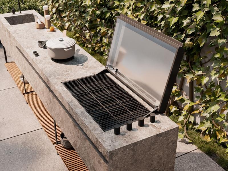 Il modello Base di Kettal con barbecue a gas