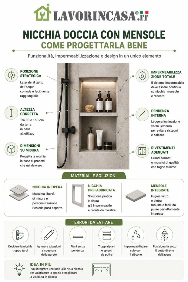 Come progettare una nicchia doccia, da Lavorincasa.it