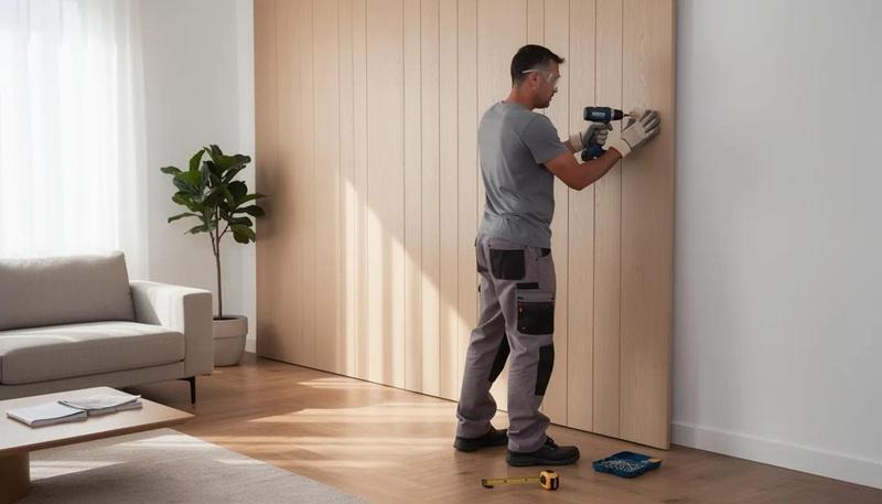 Parete tv di legno fai da te, da nieuwesfeer.nl
