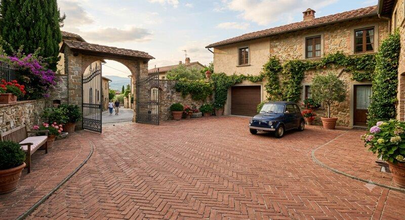 Cortile carrabile in klinker