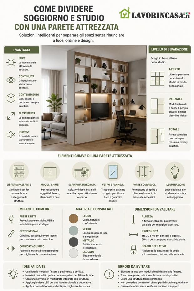 Come dividere soggiorno e studio, da Lavorincasa.it