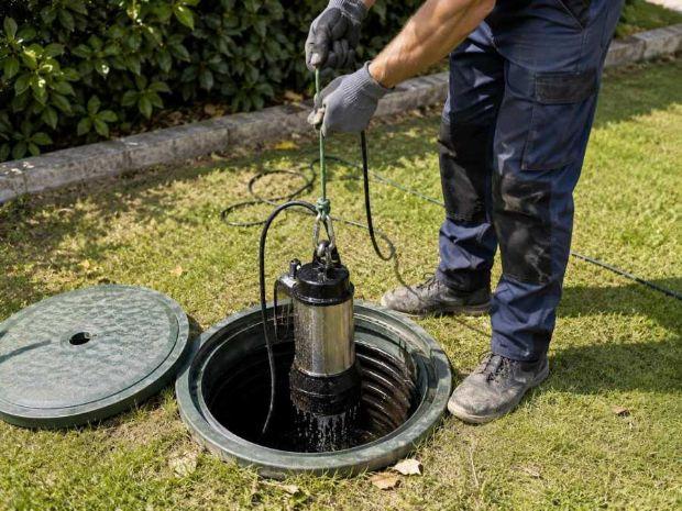 Pompa sommersa estratta dal chiusino