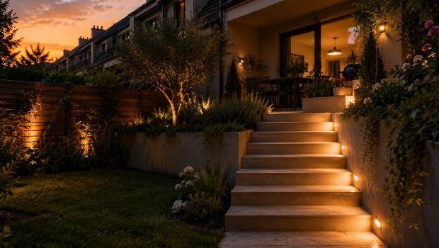 Come illuminare in sicurezza i gradini del giardino