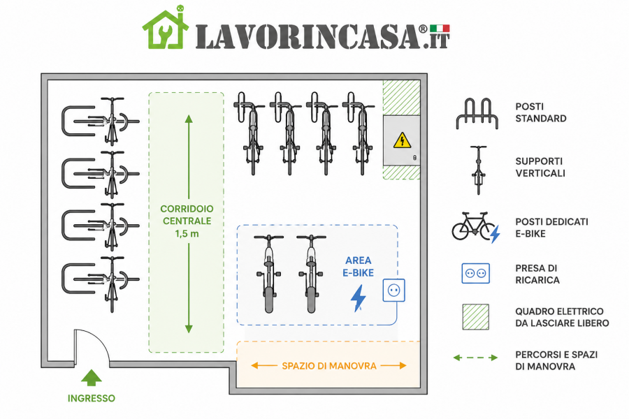 Progettare locale bici in condominio, da Lavorincasa.it