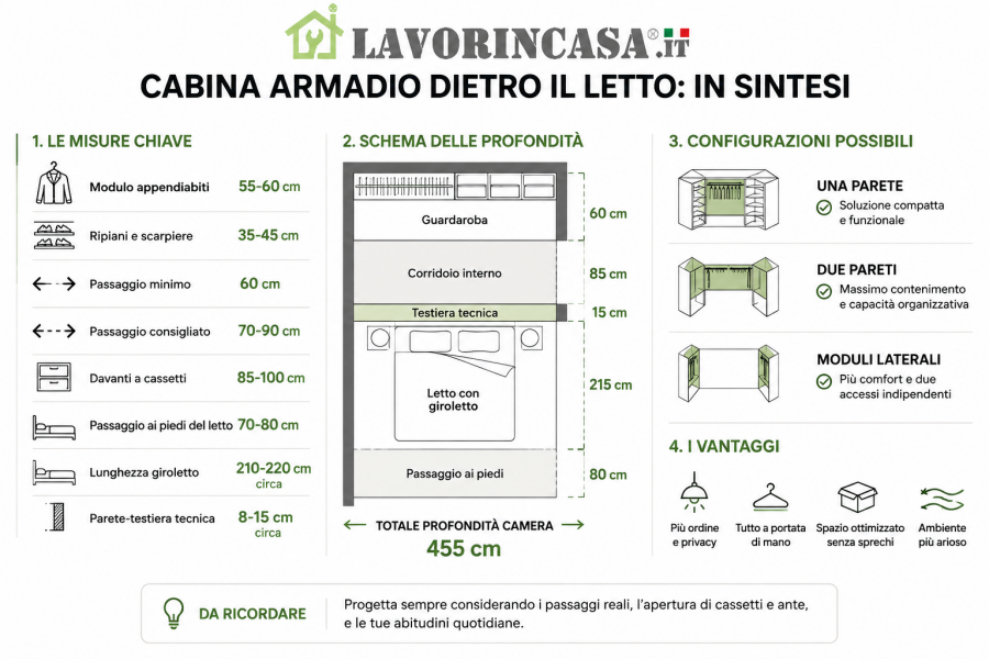 Cosa sapere per progettare cabina armadio dietro il letto, da Lavorincasa,it