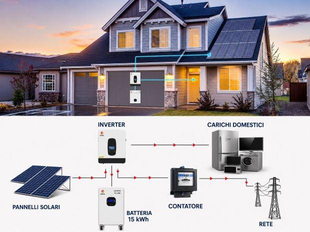 Schema funzionamento batteria di accumulo 