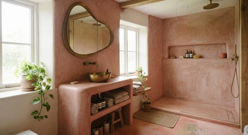 Bagno realizzato in cocciopesto