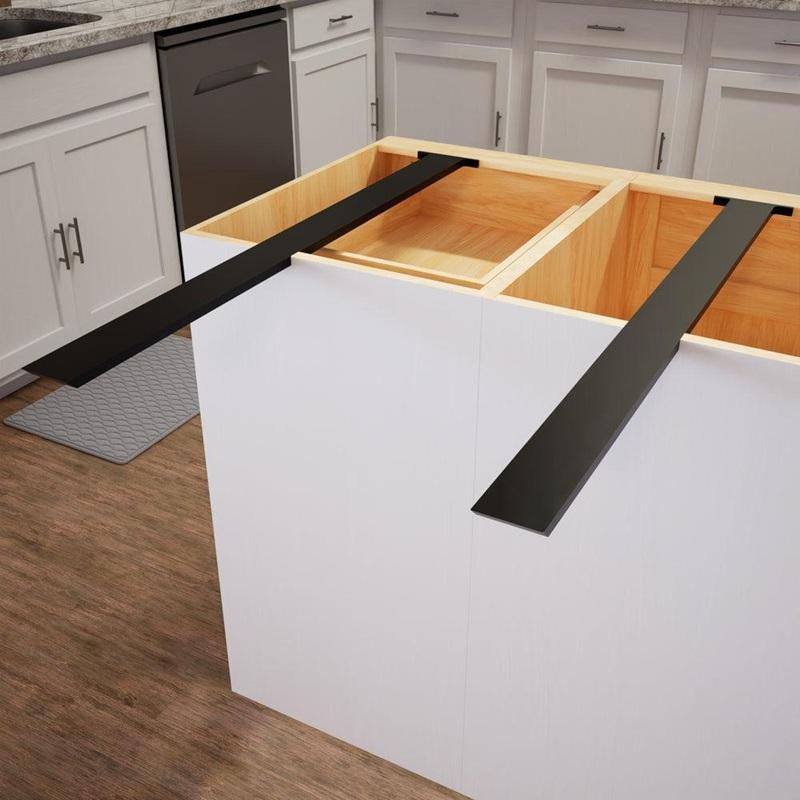 Struttura nascosta piano cucina sospeso, da originalgranitebracket.com