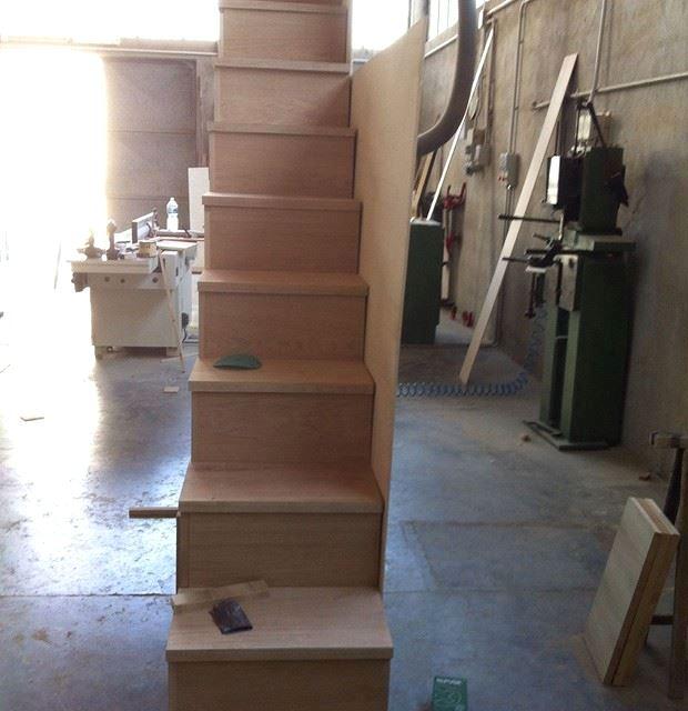Costruzione scala libreria Falegnameria Grelli