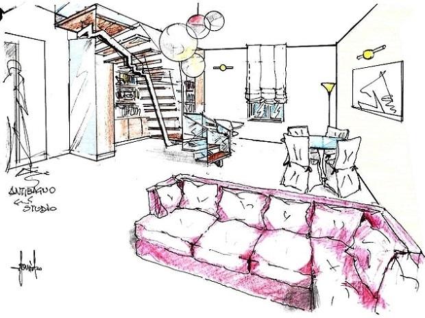 Scala con libreria Previato Progettista Designer