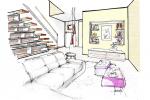 Libreria sottoscala in salotto - Antonio Previato Progettista Designer