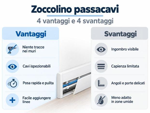 Pro e contro zoccolo passacavi